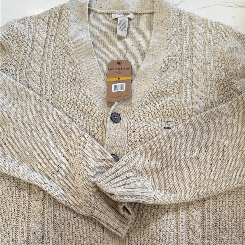 Dockers Light Tan Knit Cardigan